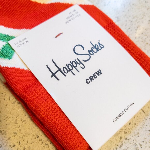 HAPPY SOCKS Fa La La Christmas Fun Green Red Novelty Socks Size 7 1/2 to 11 Mens - Picture 2 of 4